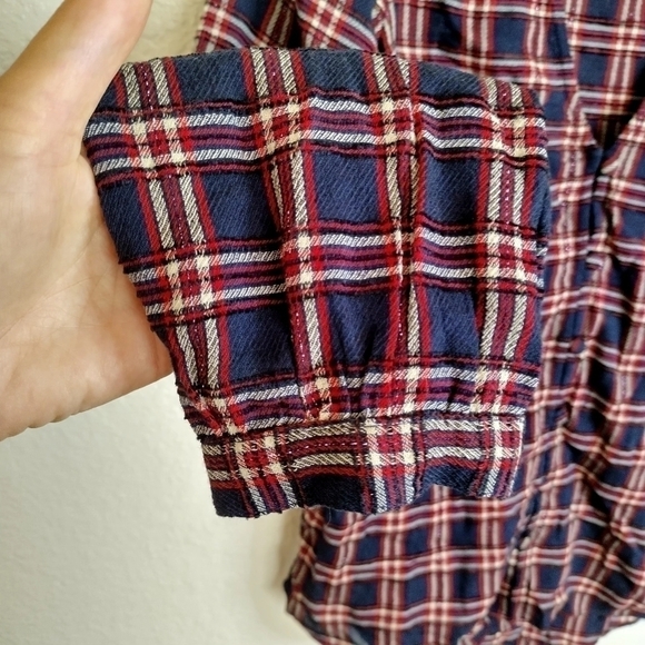 Veronica Beard Peggy Wool-Bend Top Buttons-Up Plaid V-Neck sz 6 - Picture 6 of 10